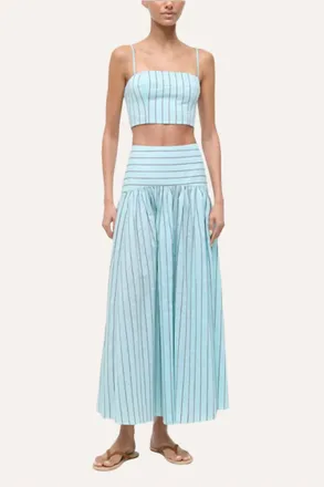 Staud Procida Skirt In Pool Stripe