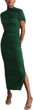 Reiss Azure Ruched Ss Midi Dress