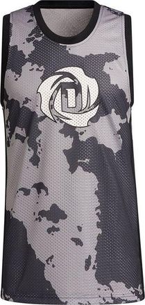 adidas Mens adidas x Ross Crossover Logo Pattern Printing Basketball Sports Black Vest GV4698
