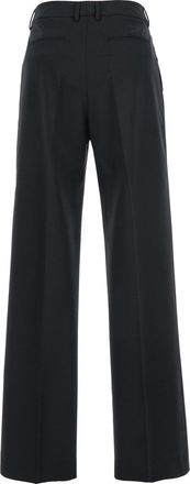 Pantaloni Torino Womens High-Waisted Wool Trousers, Black Blend