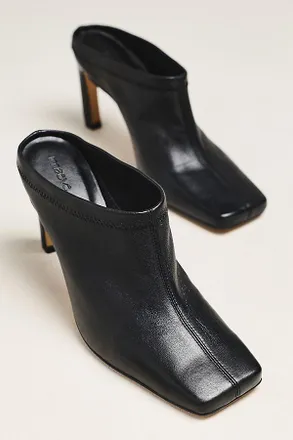 Maeve Square-Toe Mule Heels