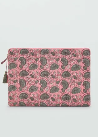 Mango Custodia laptop cotone rosa - Donna - Taglia unica - MANGO