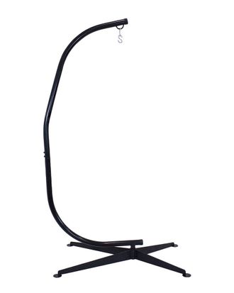 Sunnydaze Durable C-Stand For Hanging Hammock Chairs Black Powder-Coated Steel