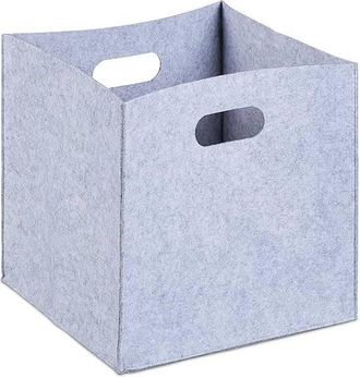 No Brand 10 Cestas De Fieltro Cuadradas, De 33x33x33 Cm, Plegables, Con Dos Asas, Cestas De Almacenamiento, Color Gris