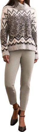 Tribal Turtleneck Intarsia Sweater - Plus In Black