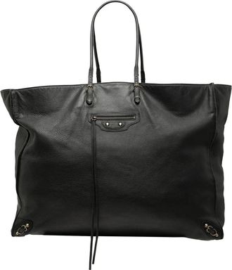 Balenciaga 2010-2025 Leather Papier A4 Zip Around tote bag - Nero