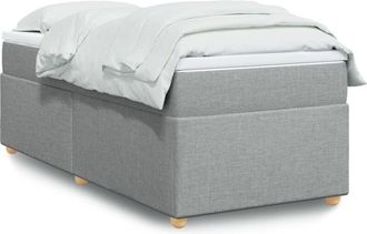 vidaXL Cama Box Spring Con Colch&oacute;n Tela Gris Claro 80x200 Cm Vidaxl