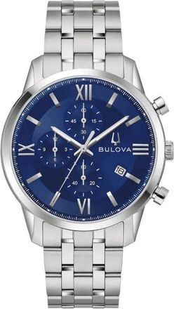 Bulova Sutton Chronograph Quartz Blue Dial Mens Watch 96b476