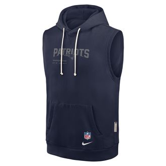 Nike New England Patriots Sideline Nike Mens Dri-FIT NFL Sleeveless Pullover Hoodie in Blue | 03B441S8K-0CN