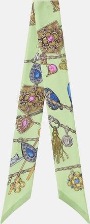 Versace Floral silk twill scarf
