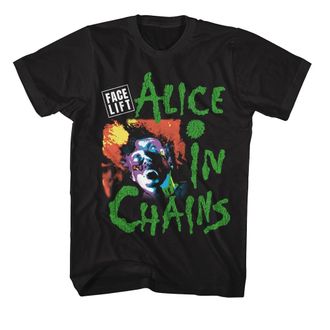 American Classics Alice in Chains Facelift Tour 91 Front & Back Print Adult Short Sleeve T Shirt Vintage Style Graphic Tee, Black, XL