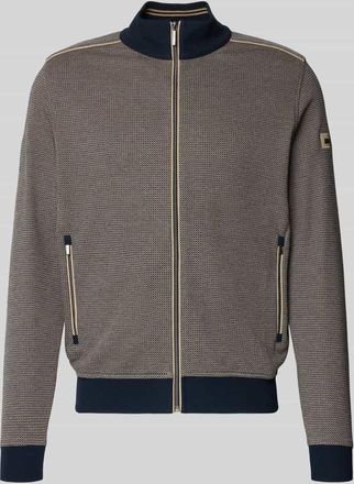 Bugatti Sweatjacke mit Reißverschluss und Label-Detail in Marine, Größe XXXXL