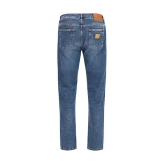 Dolce & Gabbana Mens Blue Cotton Straight-Leg Jeans Clothing