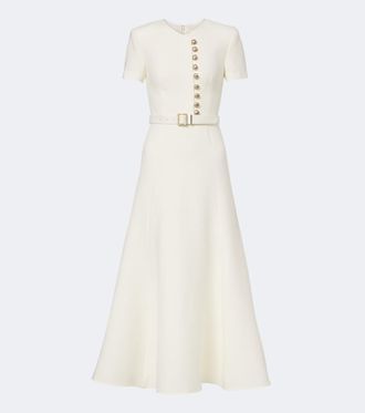 Roland Mouret Belted wool and silk cocktail dress