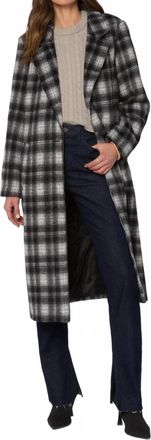 Velvet Heart Myrtle Single Button Plaid Coat In Black/grey
