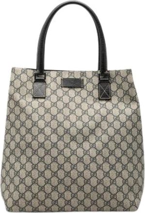 Gucci Pre-owned Canvas Tote - Dames - Vintage Shopper - Beige - ONE Size - Leer - Vintage
