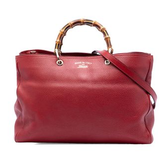 Gucci Pre-owned Gucci Large Calfskin Bamboo Shopper Satchel Ladies U00VU9MSZMXACFTN