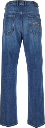 Givenchy Mens Blue Five-Pocket Jeans With Logo Patch Cotton