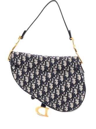 Dior Saddle Handbag Oblique Canvas Medium shoulder bag - Blue