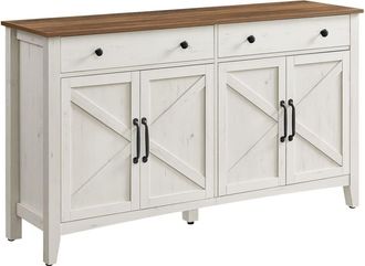 Vasagle Armario de almacenamiento de 40 x 140 x 80 cm de color blanco y marr&oacute;n