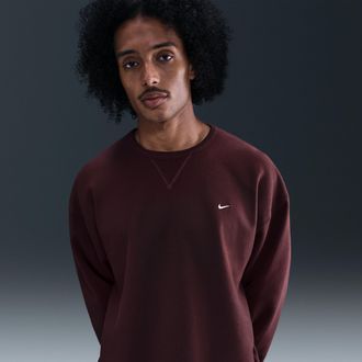 Nike Mens Solo Swoosh Fleece Crew in Red | HV1086-652