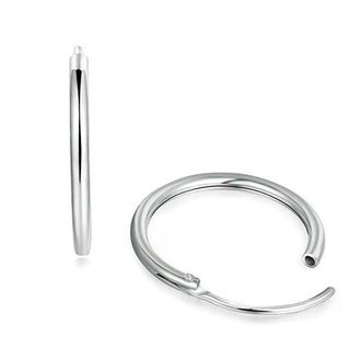 Generic Silver Hoop Earrings- Cartilage Earring Endless Small Hoop Earrings Set for Women Men Girls,Hypoallergenic Tragus Earrin