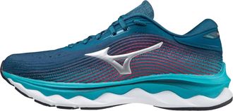 Mizuno Womens Wave Sky 5 Running Shoes In Legion Blue-Silver