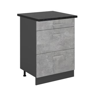 Vicco Mueble Bajo De Cocina R-line, Hormig&oacute;n, 60 Cm Con Cajones, Et Antracita