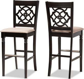 Baxton Studio Alexandra 2-Piece Bar Stool Set