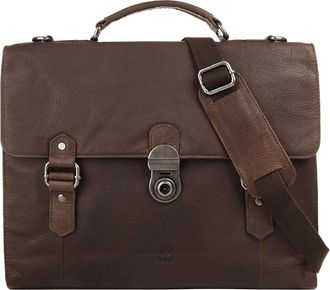 Bodenschatz Aktentasche BODENSCHATZ, Herren, Gr. B/H/T: 36cm x 32cm x 9cm onesize, braun, Leder, Strukturmuster, Taschen Aktentasche, echt Leder