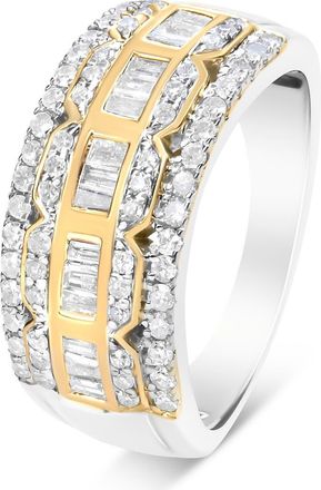 House of Brilliance 10K Gold 1.00 Cttw Diamond Art Deco Multi-Row Ring Band in Yellow Gold at Nordstrom, Size 6