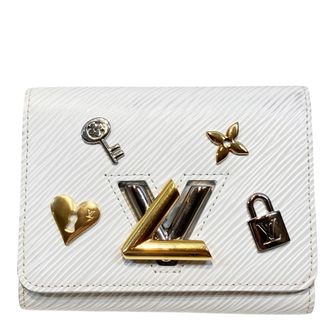 Louis Vuitton White Leather Wallet (Tri-Fold) (Pre-Owned)