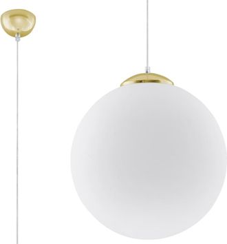 Sollux Lighting Lámpara de techo blanco, dorado acero, vidrio alt. 130 cm