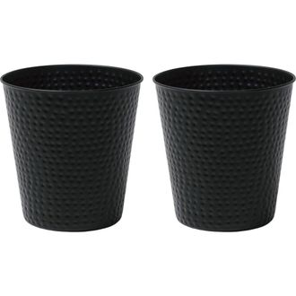 Happimess Axel Modern Minimalist Hammered Steel 2 Gal Waste Bin in Matte Black at Nordstrom