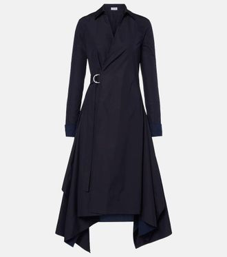 Loewe Vestido envolvente de algod&oacute;n drapeado