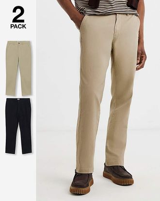 Jacamo 2 Pack Straight Fit Chino