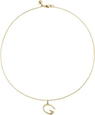 Monica Vinader Diamond Initial Pendant Necklace in 18K Gold Vermeil G at Nordstrom