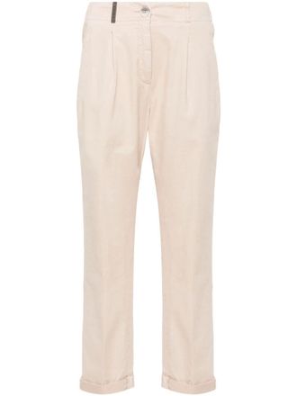 PESERICO cropped tapered trousers - Neutrals