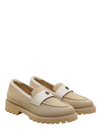 Vivaia Round-Toe Platform Chunky Heel Loafers in Nude Peach Ivory at Nordstrom, Size 6.5