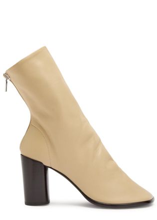 Christophe Lemaire Glove 80 Leather Ankle Boots - Beige - 41 (IT41 / UK8)