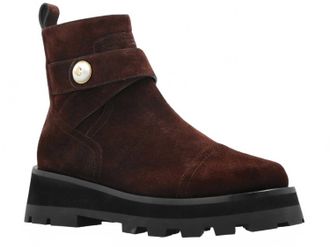 Jimmy Choo London Womens Velvet Suede Lug Boots In Chocolate