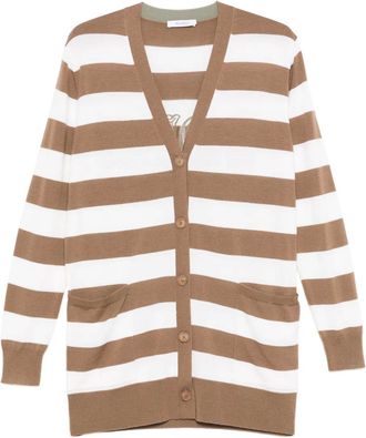 Max Mara Cardigan a righe - Marrone