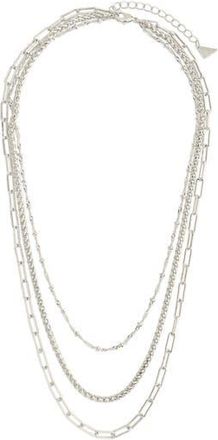 Sterling Forever Parisa Layered Chain Necklace in Silver at Nordstrom Rack