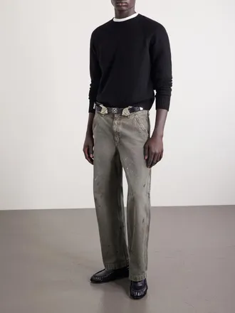 Enfants Riches Deprimes Straight-Leg Paint-Splattered Cotton-Canvas Trousers