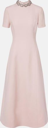 Valentino Crepe Couture embellished midi dress