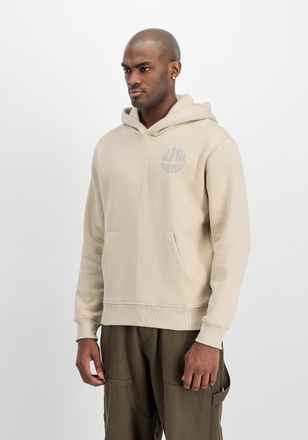 Alpha Industries Hoodie ALPHA INDUSTRIES Logo Hoodie Backprint, Herren, Gr. XXL, beige (organic beige), Obermaterial: 80% Baumwolle, 20% Polyester, regular fit, Sweats
