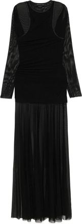 Federico Cina Sheer Layered Dress - Dames - Maxi kleedjes - Zwart - XS - Kleedjes