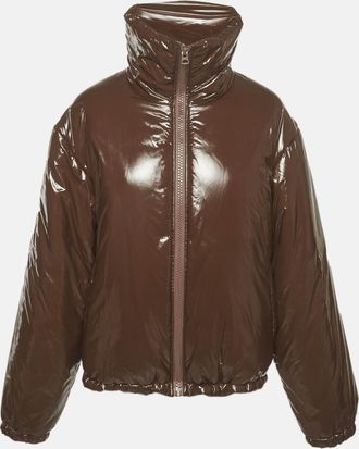 Acne Studios Brown Coated Nylon Puffer Jacket