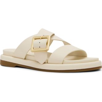 Blondo Logan Waterproof Slide Sandal in White Leather at Nordstrom Rack, Size 9.5