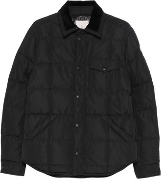 Moncler Giacca trapuntata con colletto a coste - Nero